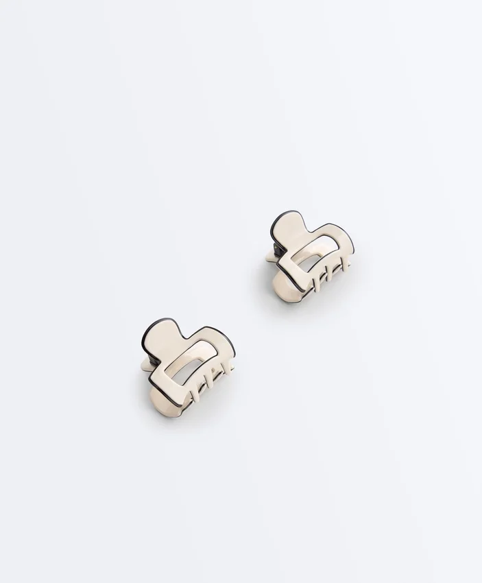2 Mini-Haarschmuck-Spangen mit Paspel 2 Mini-Haarschmuck-Spangen mit Paspel