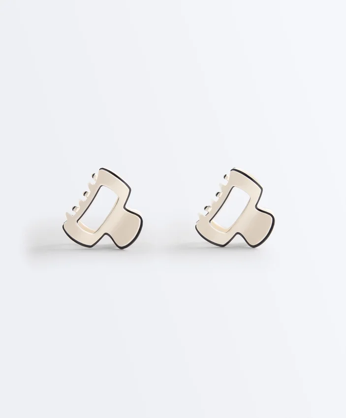 2 Mini-Haarschmuck-Spangen mit Paspel 2 Mini-Haarschmuck-Spangen mit Paspel