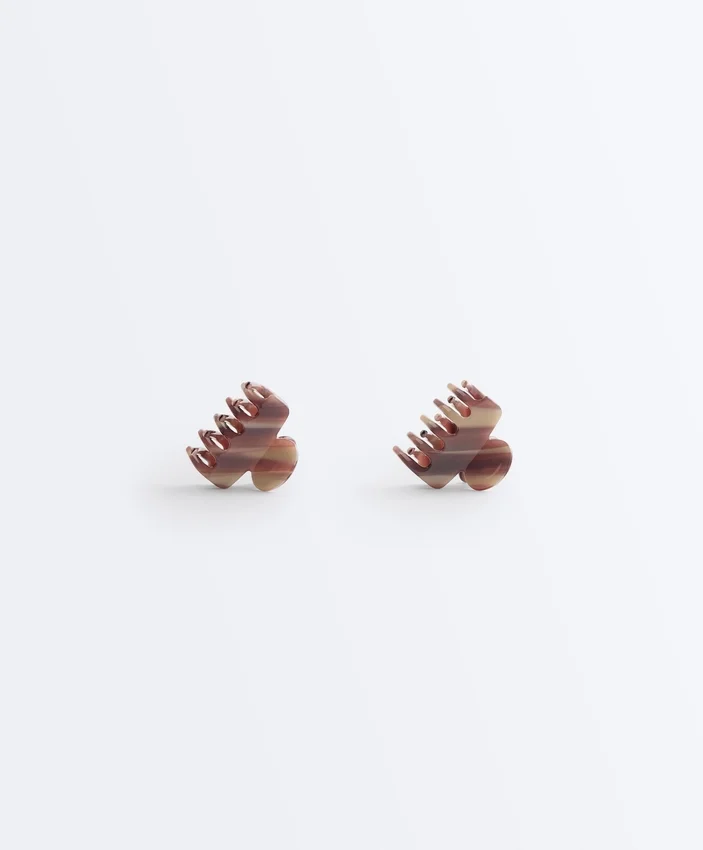 2 mittelgrosse Haarschmuck-Spangen mit Print 2 mittelgrosse Haarschmuck-Spangen mit Print