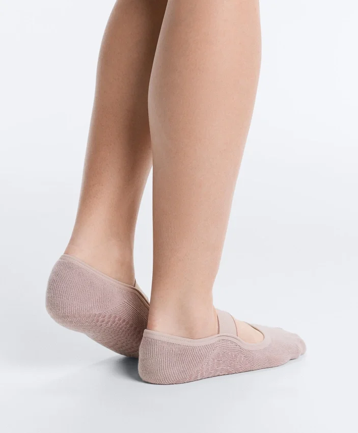 2 Paar gepolsterte, unsichtbare Yoga- und Pilates-Socken aus Baumwollmischung mit breitem Bund 2 Paar gepolsterte, unsichtbare Yoga- und Pilates-Socken aus Baumwollmischung mit breitem Bund
