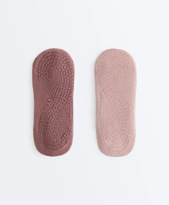 2 Paar gepolsterte, unsichtbare Yoga- und Pilates-Socken aus Baumwollmischung mit breitem Bund 2 Paar gepolsterte, unsichtbare Yoga- und Pilates-Socken aus Baumwollmischung mit breitem Bund