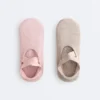 2 Paar gepolsterte Yoga- und Pilates-Socken aus Baumwollmischung mit gekreuzten Bändern 2 Paar gepolsterte Yoga- und Pilates-Socken aus Baumwollmischung mit gekreuzten Bändern