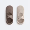 2 Paar gepolsterte Yoga- und Pilates-Socken aus Baumwollmischung mit gekreuzten Bändern 2 Paar gepolsterte Yoga- und Pilates-Socken aus Baumwollmischung mit gekreuzten Bändern