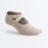 2 Paar gepolsterte Yoga- und Pilates-Socken aus Baumwollmischung mit gekreuzten Bändern 2 Paar gepolsterte Yoga- und Pilates-Socken aus Baumwollmischung mit gekreuzten Bändern