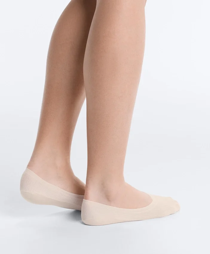 2 Paar gerippte, mittelhohe, unsichtbare Socken aus Mikrofaser 2 Paar gerippte, mittelhohe, unsichtbare Socken aus Mikrofaser