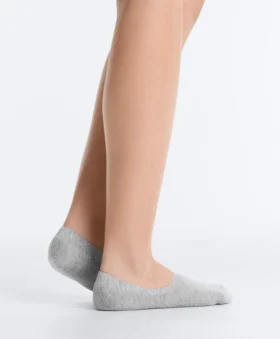 2 Paar hoch geschnittene, gerippte, unsichtbare Socken aus Baumwollmischgewebe
