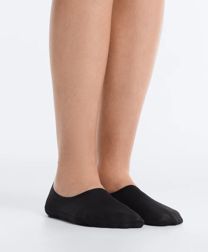 2 Paar hoch geschnittene, gerippte, unsichtbare Socken aus Baumwollmischgewebe 2 Paar hoch geschnittene, gerippte, unsichtbare Socken aus Baumwollmischgewebe
