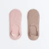 2 Paar hoch geschnittene, unsichtbare Socken aus Baumwolle