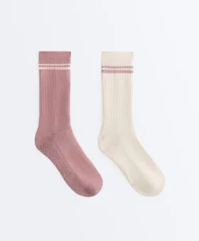 2 Paar klassische Yoga- und Pilates-Socken aus Baumwollmischung