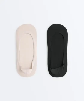 2 Paar niedrig geschnittene, unsichtbare Socken aus Baumwollmischgewebe