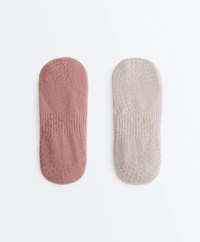 2 Paar unsichtbare Socken aus Baumwollmischung für Yoga und Pilates 2 Paar unsichtbare Socken aus Baumwollmischung für Yoga und Pilates