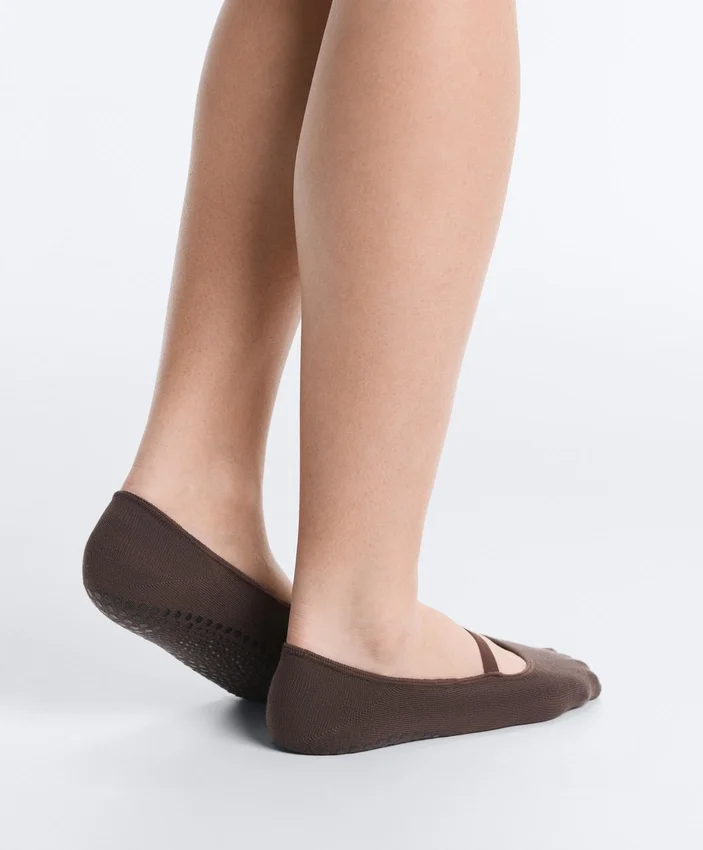 2 Paar unsichtbare Yoga- und Pilates-Socken aus Baumwollmischung mit gekreuztem Riemen 2 Paar unsichtbare Yoga- und Pilates-Socken aus Baumwollmischung mit gekreuztem Riemen