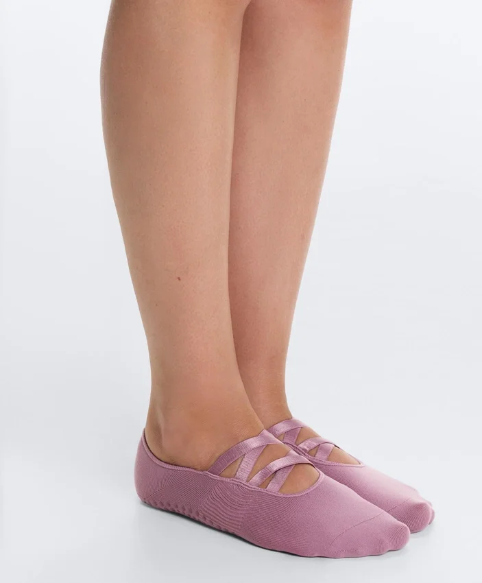 2 Paar unsichtbare Yoga- und Pilates-Socken aus Polyamid-Mischgewebe mit doppelten Bändern 2 Paar unsichtbare Yoga- und Pilates-Socken aus Polyamid-Mischgewebe mit doppelten Bändern