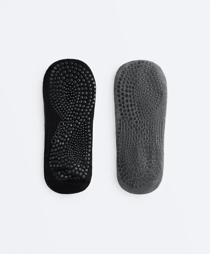 2 Paar Yoga- und Pilates-Socken aus Baumwollmischung 2 Paar Yoga- und Pilates-Socken aus Baumwollmischung