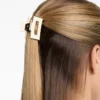 2 quadratische Haarschmuck-Spangen mit Paspel 2 quadratische Haarschmuck-Spangen mit Paspel