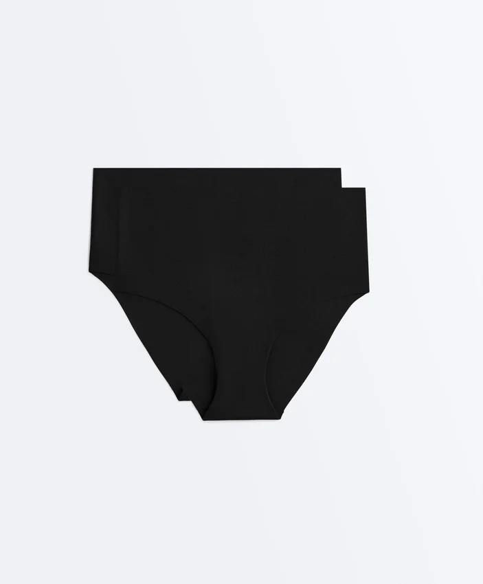 2 unsichtbare, mittelhohe klassische Slips aus Polyamidmischung 2 unsichtbare, mittelhohe klassische Slips aus Polyamidmischung