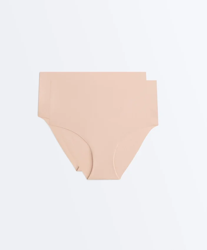 2 unsichtbare, mittelhohe klassische Slips aus Polyamidmischung 2 unsichtbare, mittelhohe klassische Slips aus Polyamidmischung