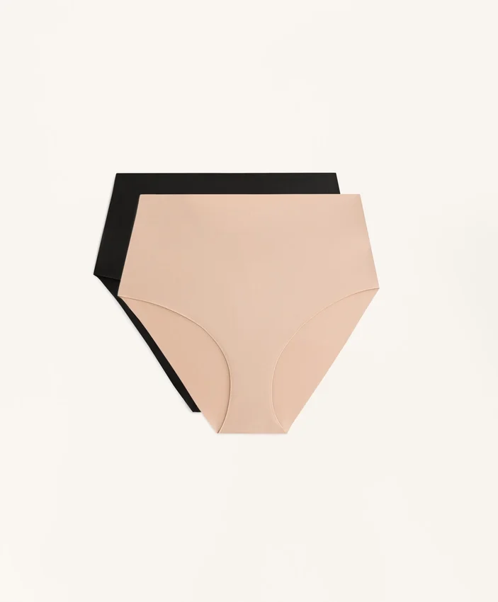 2 unsichtbare Slips aus Polyamidmischung mit mittlerem Halt und hoher Taille 2 unsichtbare Slips aus Polyamidmischung mit mittlerem Halt und hoher Taille