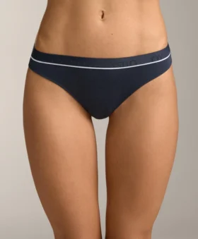 3 Brazilian-Slips aus Baumwollmischgewebe mit Rippbündchen