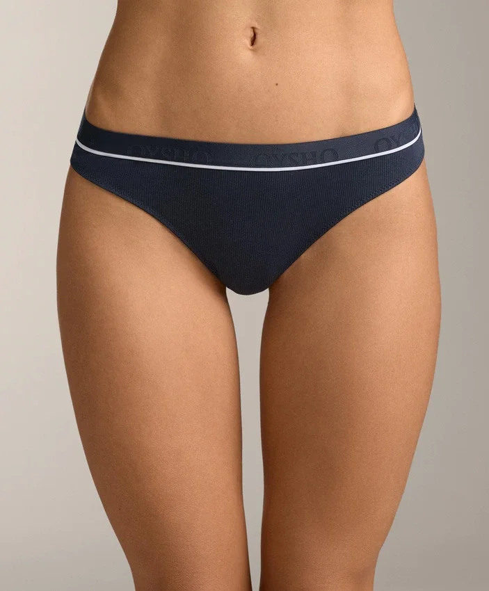 3 Brazilian-Slips aus Baumwollmischgewebe mit Rippbündchen 3 Brazilian-Slips aus Baumwollmischgewebe mit Rippbündchen