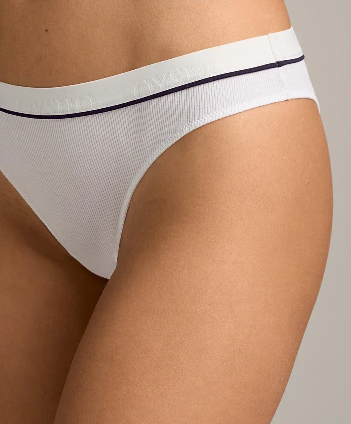 3 Brazilian-Slips aus Baumwollmischgewebe mit Rippbündchen 3 Brazilian-Slips aus Baumwollmischgewebe mit Rippbündchen