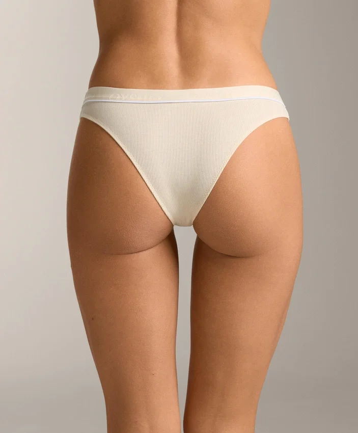 3 Brazilian-Slips aus Baumwollmischgewebe mit Rippbündchen 3 Brazilian-Slips aus Baumwollmischgewebe mit Rippbündchen