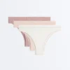 3 Brazilian-Slips aus Baumwollripp 3 Brazilian-Slips aus Baumwollripp