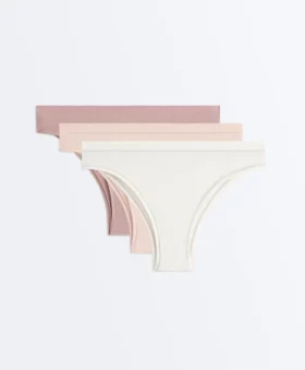 3 Brazilian-Slips aus Baumwollripp
