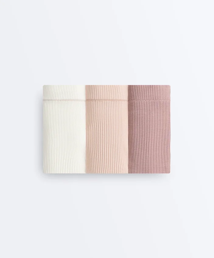 3 Brazilian-Slips aus Baumwollripp 3 Brazilian-Slips aus Baumwollripp