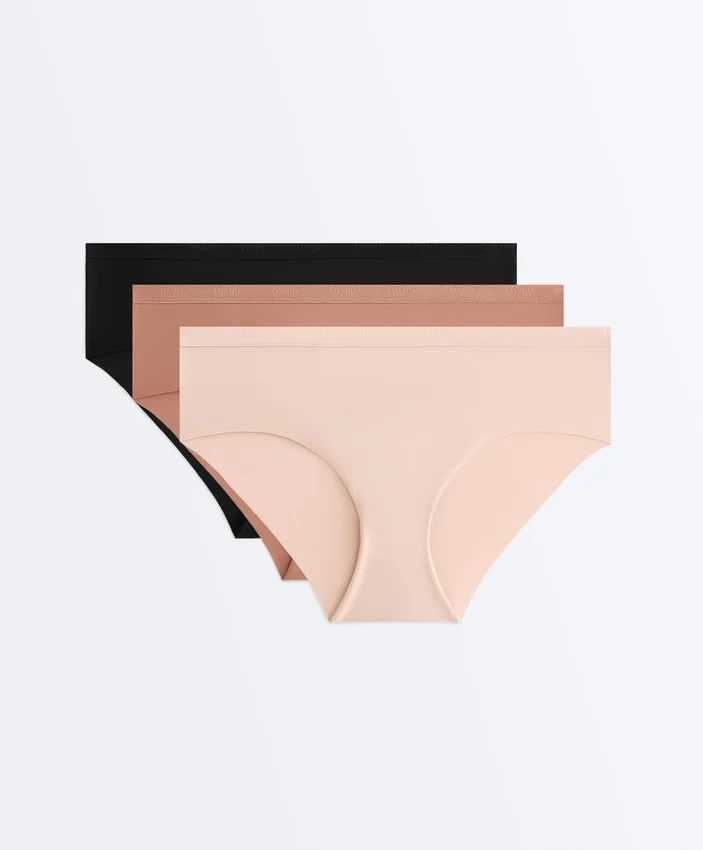 3 Hipster-Slips aus Polyamid-Mischgewebe mit Logo 3 Hipster-Slips aus Polyamid-Mischgewebe mit Logo