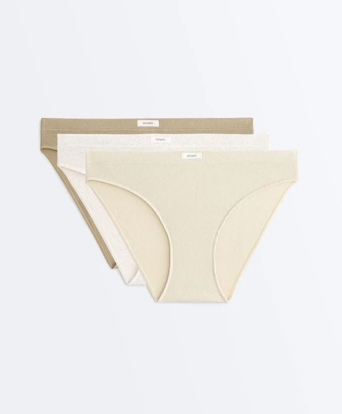 3 klassische Slips aus Baumwollmischgewebe mit Logo 3 klassische Slips aus Baumwollmischgewebe mit Logo