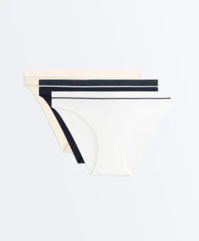 3 klassische Slips aus Baumwollmischung mit Rippmuster