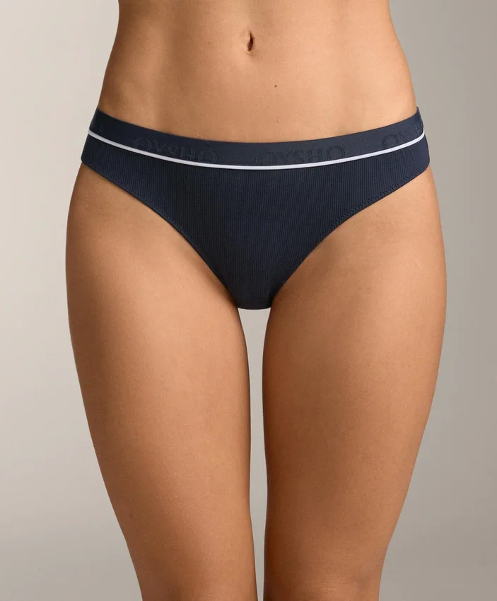 3 klassische Slips aus Baumwollmischung mit Rippmuster 3 klassische Slips aus Baumwollmischung mit Rippmuster
