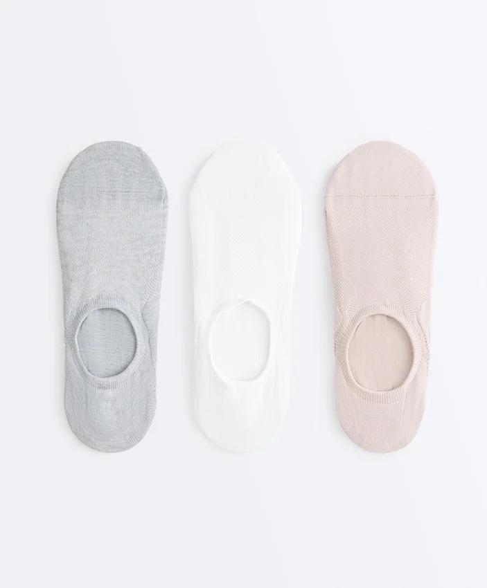 3 Paar hochgeschnittene, unsichtbare Sportsocken aus Polyamid-Mischgewebe 3 Paar hochgeschnittene, unsichtbare Sportsocken aus Polyamid-Mischgewebe