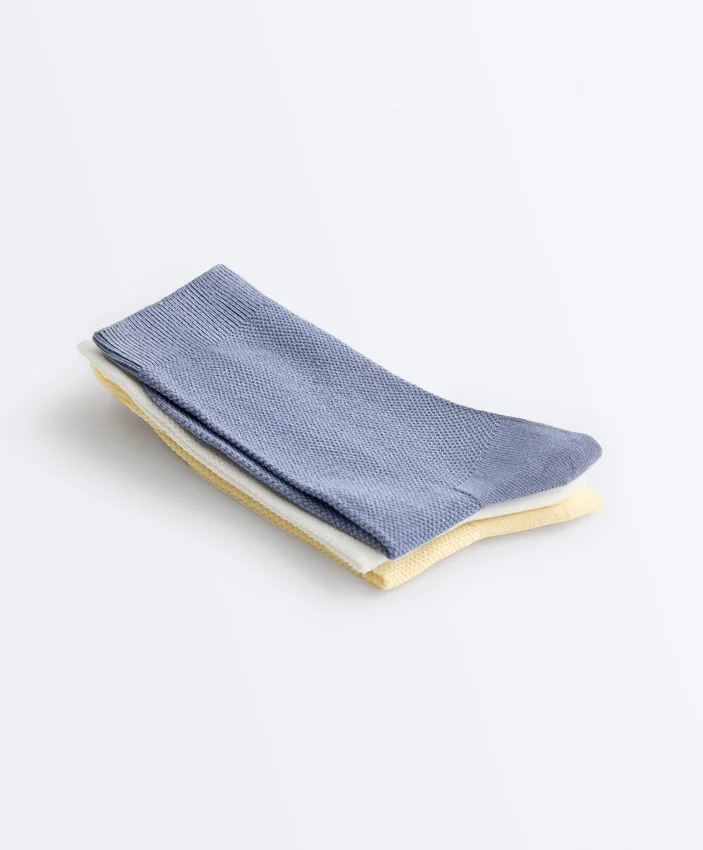 3 Paar klassische Piqué-Socken aus Baumwollmischung 3 Paar klassische Piqué-Socken aus Baumwollmischung