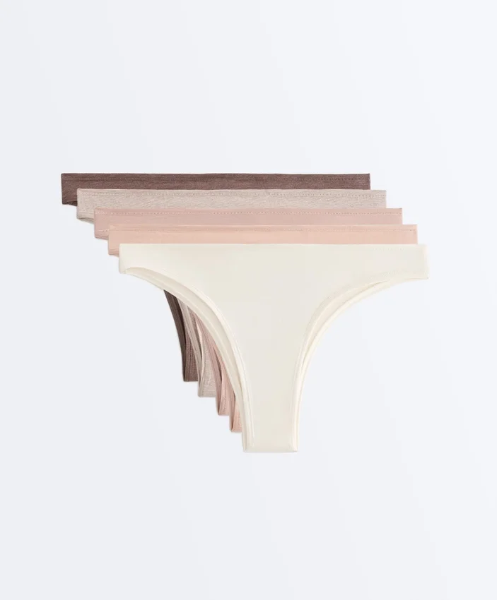 5 Brazilian-Slips aus Baumwollmischung 5 Brazilian-Slips aus Baumwollmischung