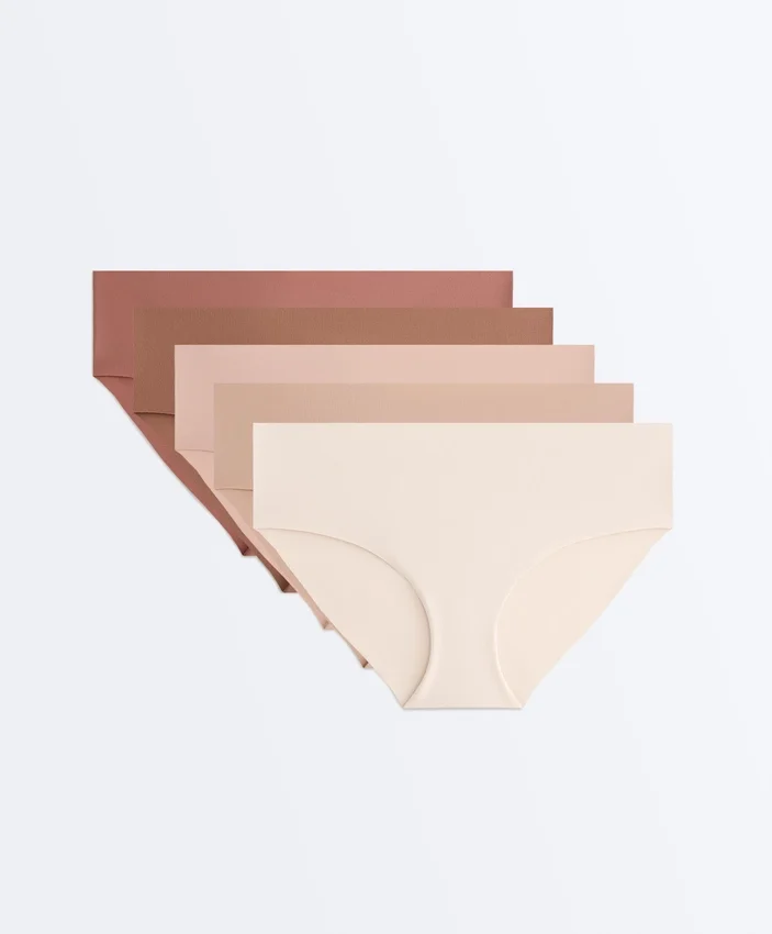 5 unsichtbare Hipster-Slips aus Polyamidmischung Pantone™ 5 unsichtbare Hipster-Slips aus Polyamidmischung Pantone™