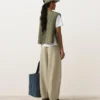 Ballonhose aus Lyocell-Mischung und 24 % Leinen mit Nähten