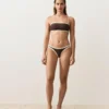 Bandeau-Bikini mit Kontrastbesatz