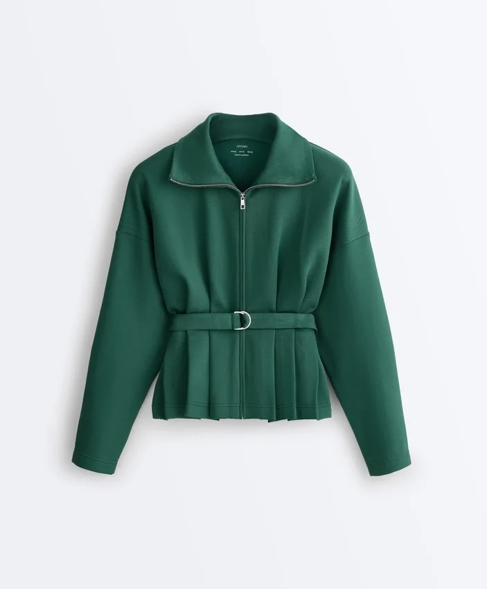 Baumwoll-Piqué-Jacke mit Gürtel Baumwoll-Piqué-Jacke mit Gürtel