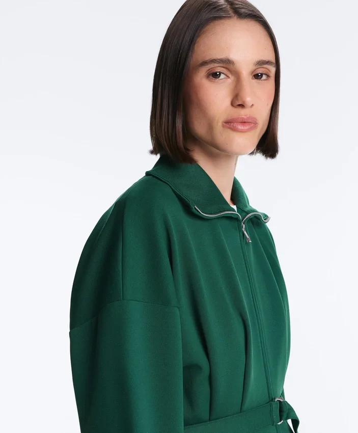 Baumwoll-Piqué-Jacke mit Gürtel Baumwoll-Piqué-Jacke mit Gürtel