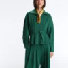 Baumwoll-Piqué-Jacke mit Gürtel Baumwoll-Piqué-Jacke mit Gürtel