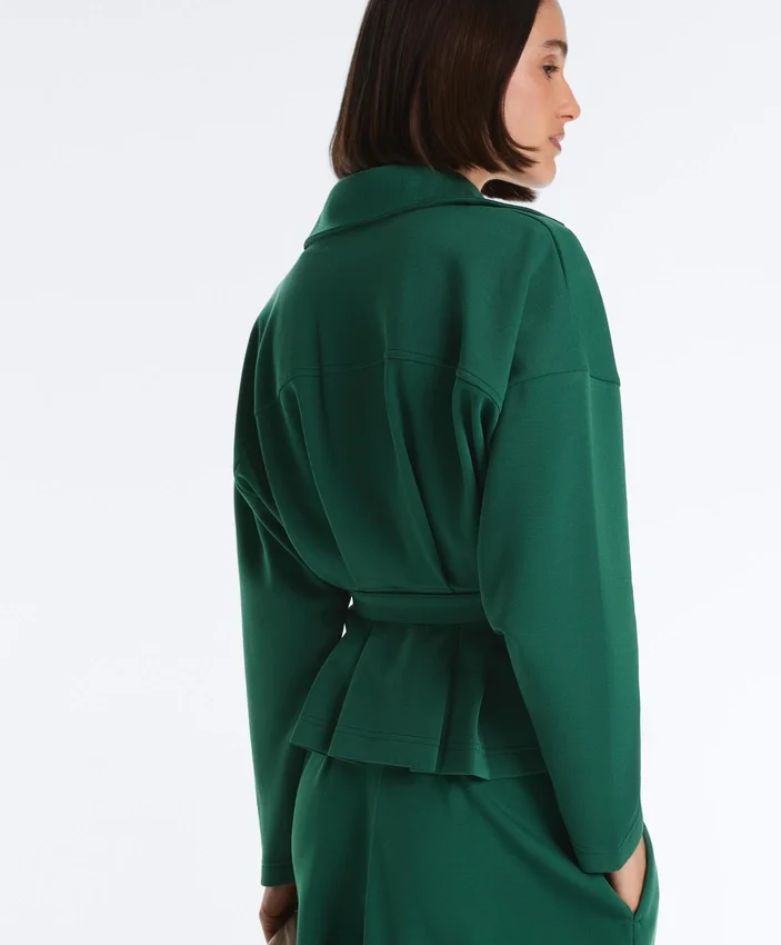 Baumwoll-Piqué-Jacke mit Gürtel Baumwoll-Piqué-Jacke mit Gürtel
