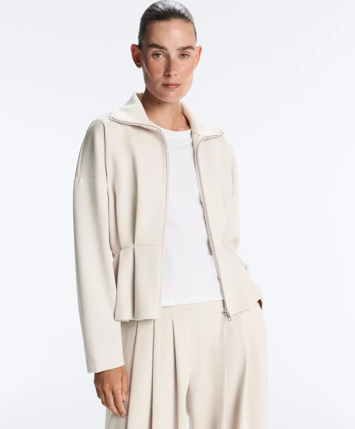 Baumwoll-Piqué-Jacke mit Gürtel Baumwoll-Piqué-Jacke mit Gürtel