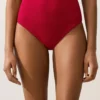 Bikini-Slip mit hoher Taille und Waffelstruktur Bikini-Slip mit hoher Taille und Waffelstruktur