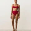 Bikini-Slip mit hoher Taille und Waffelstruktur Bikini-Slip mit hoher Taille und Waffelstruktur