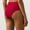 Bikini-Slip mit hoher Taille und Waffelstruktur Bikini-Slip mit hoher Taille und Waffelstruktur