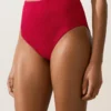 Bikini-Slip mit hoher Taille und Waffelstruktur Bikini-Slip mit hoher Taille und Waffelstruktur