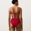Bikini-Slip mit hoher Taille und Waffelstruktur Bikini-Slip mit hoher Taille und Waffelstruktur