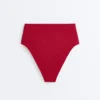 Bikini-Slip mit hoher Taille und Waffelstruktur Bikini-Slip mit hoher Taille und Waffelstruktur